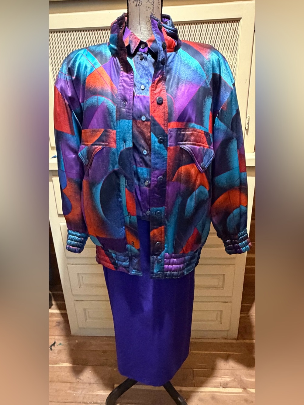 NWT VTG Escada 3Pc Silk & Wool Skirt Set